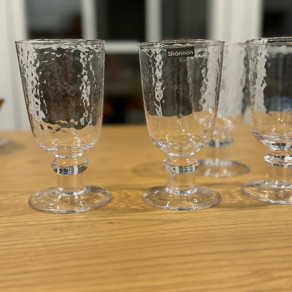 Rare set off 4 Shannon Crystal Stemless  goblets